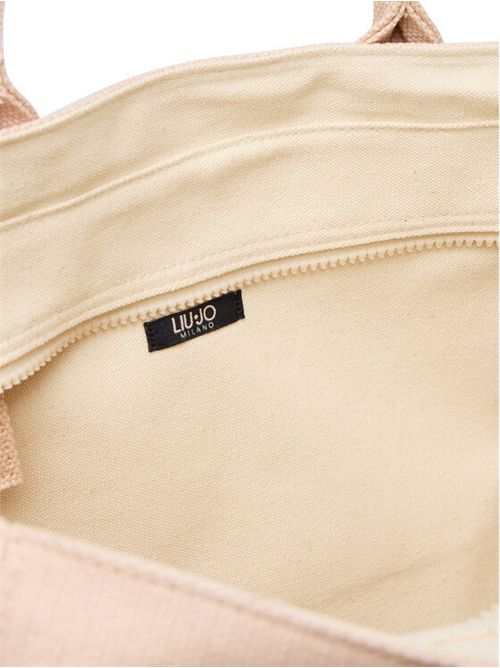 Borsa tote grande con logo ricamato LIU JO | AA6200T546A/32807